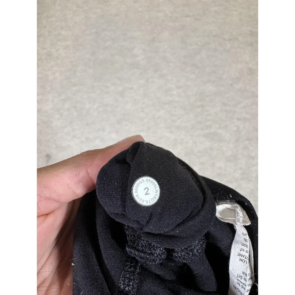 Lululemon Leggings Womens 2 Black‎ High Rise Ankle Jacquard Knit Yoga Athletic